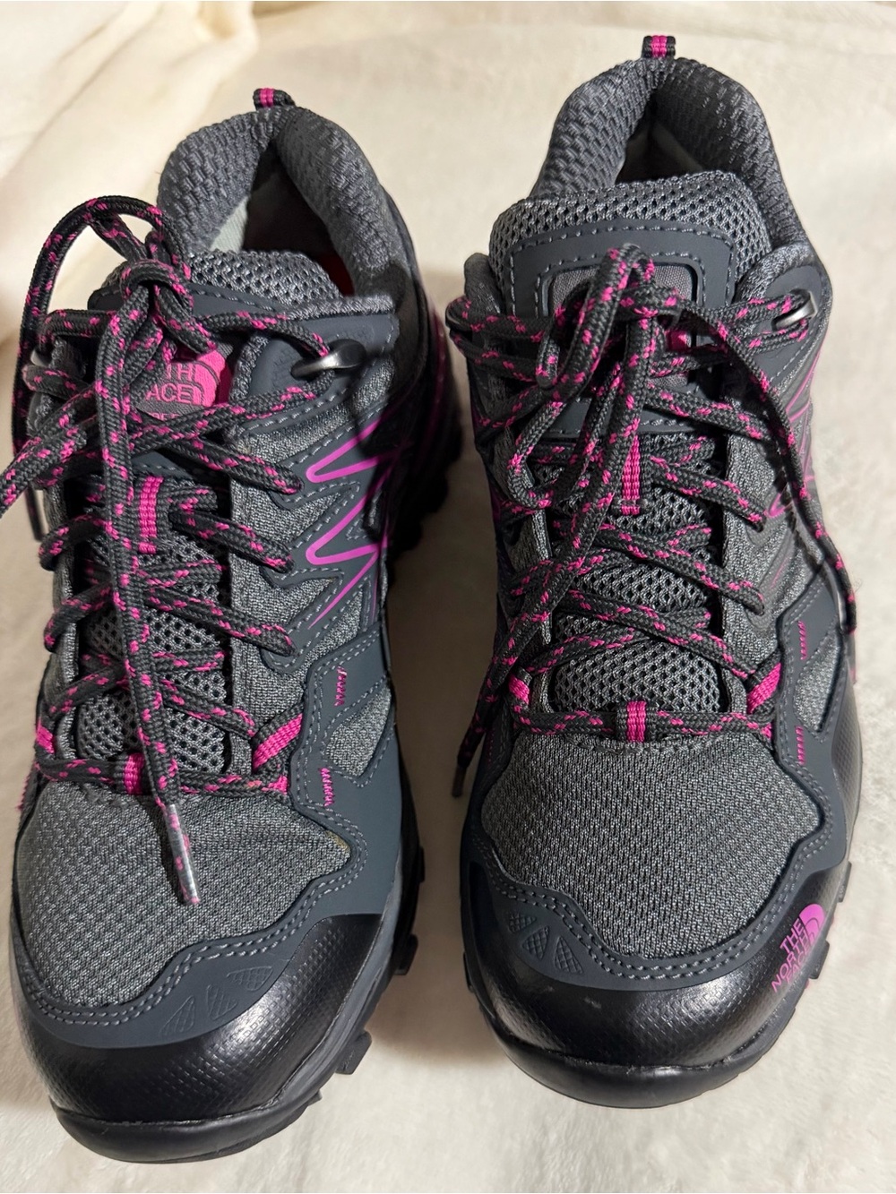 The North Face Women's Gray and Pink Hiking Sneakers